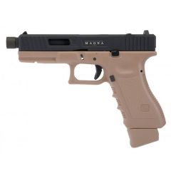 44686_REPLICA CO2 PISTOLA SECUTOR GLADIUS MAGNA VI DUAL TONE TAN/NEGRA 01